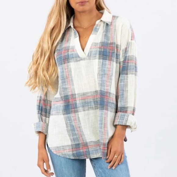 Rip Curl Tops - Rip Curl Long-sleeve Gauze Top Size Small